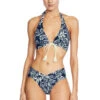 Indah Halter Bikini Top -Everythingbutwater Store 231503 Bikini Top Navy Ecru Front
