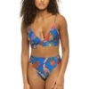 Farm Rio Macaw Party Banded Bikini Top -Everythingbutwater Store 311539 Bikini Top Macaw Party Front