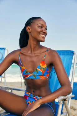 Farm Rio Macaw Party Banded Bikini Top -Everythingbutwater Store 311539 Bikini Top Macaw Party Lifestyle