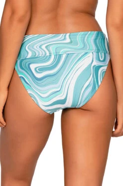 Hannah Banded High Waist Bikini Bottom 9 Hannah Banded High Waist Bikini Bottom -Everythingbutwater Store 33BMOTID Bikini Bottom Moon Tide Back1
