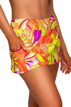 Sporty Swim Skirted Hipster Bikini Bottom -Everythingbutwater Store 40BPALAC Bikini Bottom Palace Garden Side