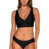 Elsie Underwire Bralette Bikini Top (D+ Cup) 2 Elsie Underwire Bralette Bikini Top (D+ Cup) -Everythingbutwater Store 523TBLCK Bikini Top Black Front