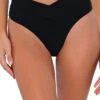 Delfina V Front High Waist Bikini Bottom -Everythingbutwater Store B325BBLACK Bikini Bottom Black Front