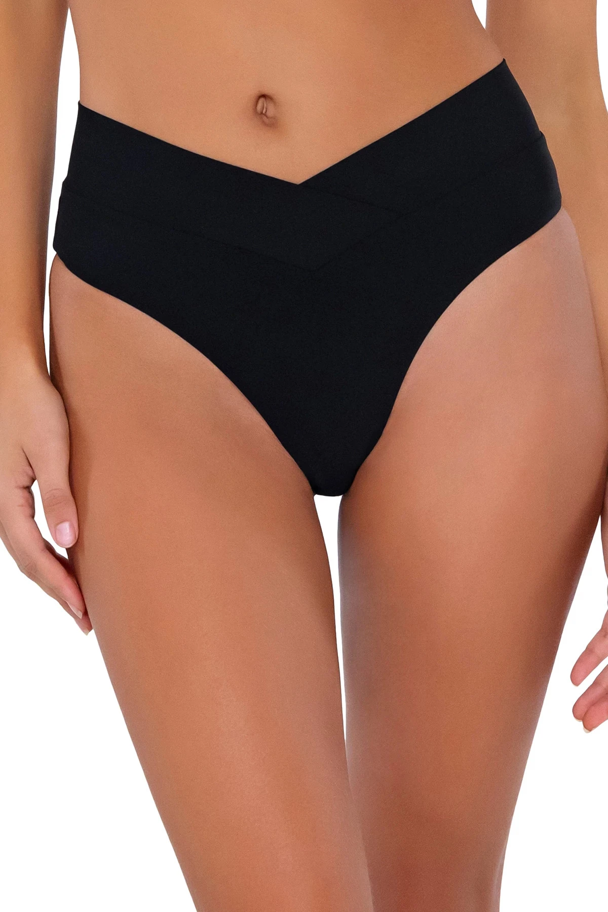 Delfina V Front High Waist Bikini Bottom 3 Delfina V Front High Waist Bikini Bottom