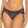 Crochet Tie Side Hipster Bikini Bottom -Everythingbutwater Store BEC BLACK BLTAN Bottoms Front 99780