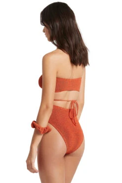 Margarita Bandeau Bikini Top -Everythingbutwater Store BOUND255W Bikini Top Coral Lurex Back