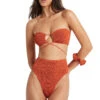 Margarita Bandeau Bikini Top 1 Margarita Bandeau Bikini Top -Everythingbutwater Store BOUND255W Bikini Top Coral Lurex Front