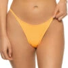 Celeste Tab Side Brazilian Bikini Bottom 1 Celeste Tab Side Brazilian Bikini Bottom -Everythingbutwater Store CELESTE MELON BIKINI BOTTOM Bikini Bottom Melon Micro Rib Front