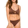 Charlie Shimmer Bralette Bikini Top -Everythingbutwater Store CHARLIE M Bikini Top Cocoa Shimmer Front2