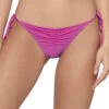 Ruched Tie Side Brazilian Bikini Bottom -Everythingbutwater Store CPK 665T Bikini Bottom Cosmo Pink Front