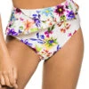 Bloom Ruffle Banded High Waist Bikini Bottom 1 Bloom Ruffle Banded High Waist Bikini Bottom -Everythingbutwater Store HOT20394US Bikini Bottom Multi Front