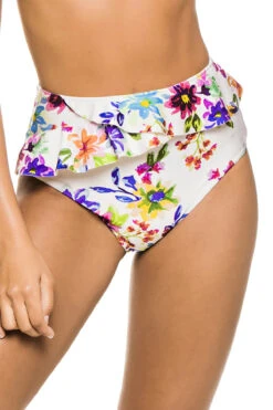 Bloom Ruffle Banded High Waist Bikini Bottom