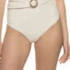 Isla Banded High Waist Bikini Bottom 2 Isla Banded High Waist Bikini Bottom -Everythingbutwater Store J3983 Bikini Bottom Cream Front