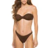 Jean Two Piece Bikini Set -Everythingbutwater Store JEAN BIKINI Bikini Set Metallic Chocolate Front