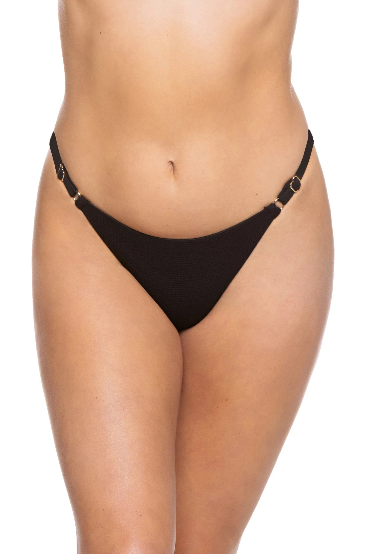 Parker Textured Tab Side Brazilian Bikini Bottom 3 Parker Textured Tab Side Brazilian Bikini Bottom