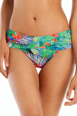 Tropical Flight Sarong Banded Hipster Bikini Bottom