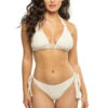 Riley Textured Halter Sliding Bikini Top -Everythingbutwater Store RILEY W Bikini Top White Sand Front