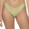 Delilah V-Front Brazilian Bikini Bottom -Everythingbutwater Store WWSB13 88 Bikini Bottom Gingham Fern Front