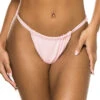 Ruched Tab Side Hipster Bikini Bottom -Everythingbutwater Store WWSB30 13 Bikini Bottom Baby Pink Front